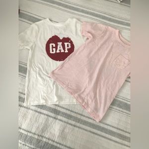 Bundle of two boys tshirts. Gap Size M-crew cuts Size 8.